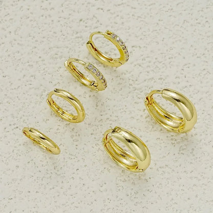 3 Pairs Stainless Steel Crystal Zirconia Hoop Earrings for Women Trendy Simple Gold Plated Circle Punk Earrings Piercing Jewelry