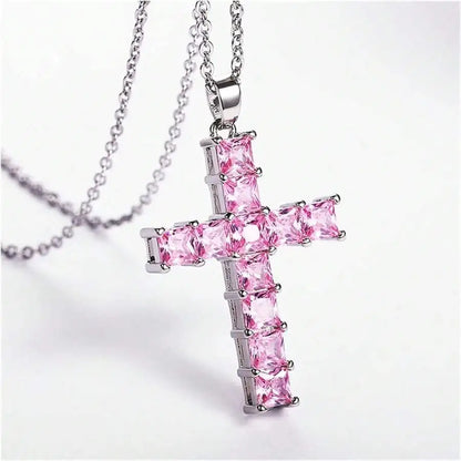 New Fashion Necklaces, Pendants,  Gold / Slver Multi Color Crystal,  Cross representing Jesus.
