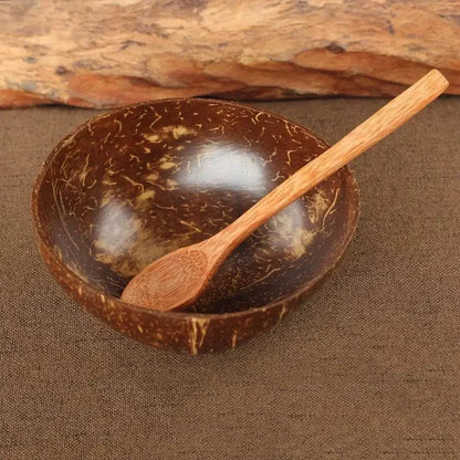 Natural Coconut Bowl Spoon Set. Creative Coconut Shell for  Fruit Salad,  Noodles,  Rice, snacks
