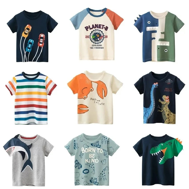 Children Short Sleeve T-shirts Version,  Kids Clothing,  Boy Baby Cotton Tees, 2-9 Years, Summer  Tops