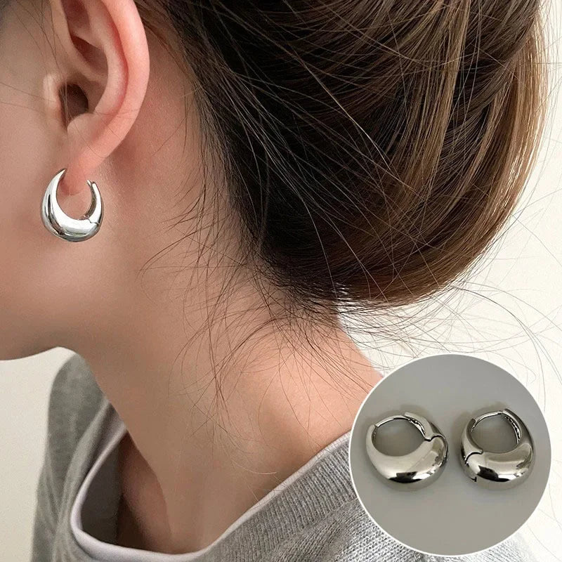 Stainless Steel Golden Double-Layer Hollow Flower Hoop Earring for Women.  Vintage Flower Earrings for  MOTHERS DAY and Daily Wear Jewelry