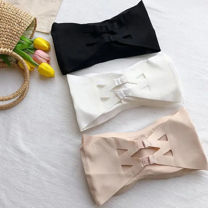 Seamless One-piece Tube Tops Women Removable Pads.   Intimate Basics WHITE/KHAKI/BLACK  in color order of   LEAST  available to MOST Available.    Womens Strapless Bra Bandeau Lingerie.  DONT wait if you need that Bandeau -St