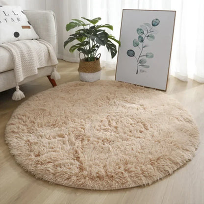 Super Soft Plush Round Rug Mat.  Fluffy White Carpets For Living Room, Bedroom Kid, Room, Thick Pile Rug