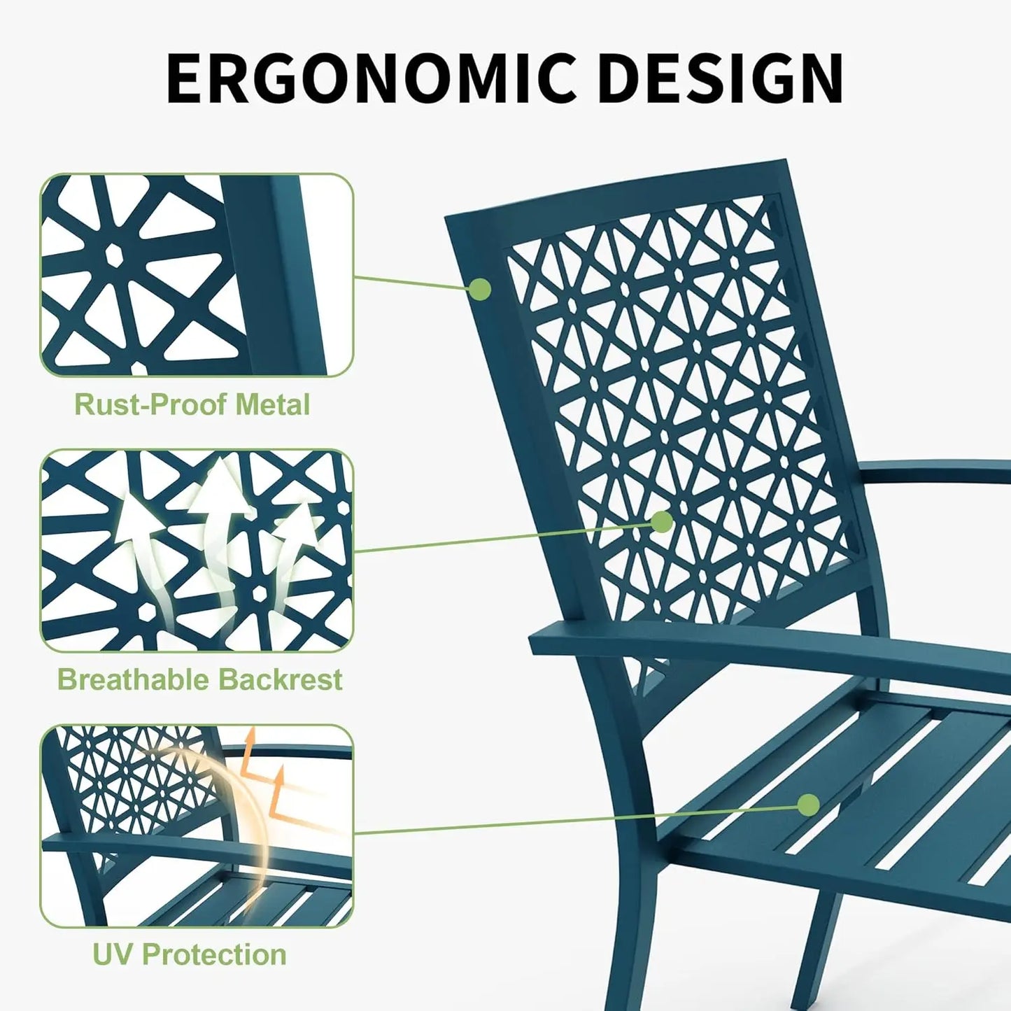 Patio Bistro Set,  3 Piece, Bistro Table and Chairs (Set of 2 ) Outdoor, Small Patio Furniture Sets with Coffee Table Garden Supplies,