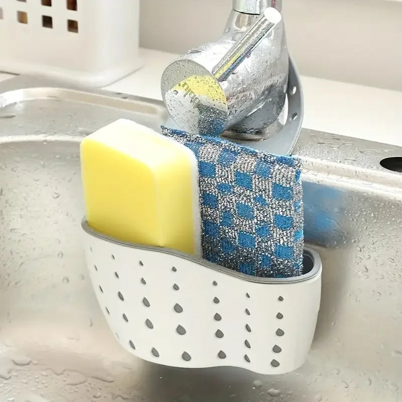 Sink Draining Hanging Basket Adjustable Kitchen Accessories Rubber Sink Bag Soap Sponge Shelf Faucet Holder for Bathroom