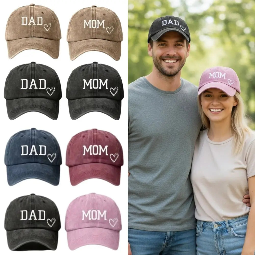 2pcs/set Fashion DAD MOM Love Printed Baseball Cap Washed Cotton Adjustable Couple Cap Baseball Caps For Men/ Women.  Black/Pink and Navy /PINK are the most pairs,BUT....Its still below our measurement.  If you want to try Pl