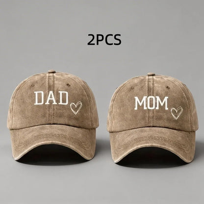 2pcs/set Fashion DAD MOM Love Printed Baseball Cap Washed Cotton Adjustable Couple Cap Baseball Caps For Men/ Women.  Black/Pink and Navy /PINK are the most pairs,BUT....Its still below our measurement.  If you want to try Pl