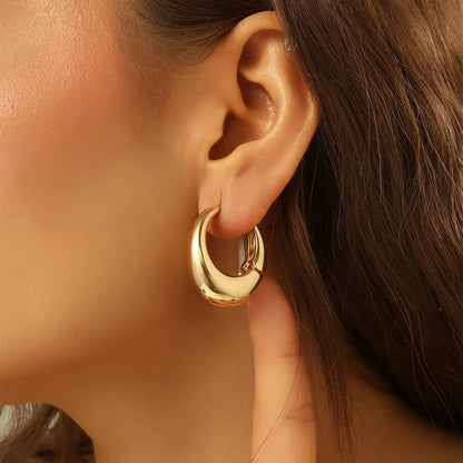 Stainless Steel Golden Double-Layer Hollow Flower Hoop Earring for Women.  Vintage Flower Earrings for  MOTHERS DAY and Daily Wear Jewelry