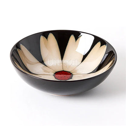 Japanese rural ceramic tableware Vine leaf soup bowl Lamian Noodles bowls Hot vegetable bowls Cover and pour rice bowl bowl set