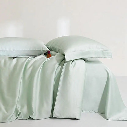 100%Lyocell Derived from Eucalyptus.  Solid Color  Bedding set Duvet cover and  Bed Sheet  with 2 Pillowcases.  Soft , Cooling , Twin /Double /Queen
