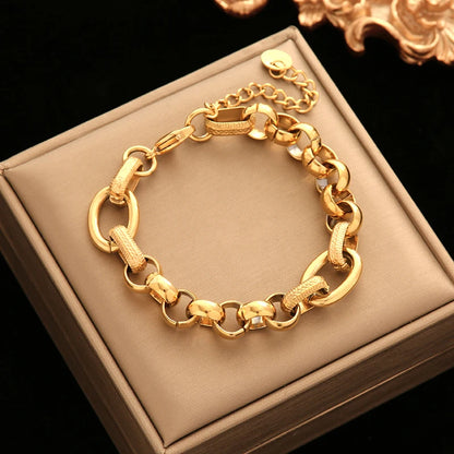Stainless Steel Twisted Bracelet Bangles For Women.  Trendy 18K Gold Plated Wrist Chain,  Waterproof Jewelry Gift for MOTHERS DAY GIFT!!!