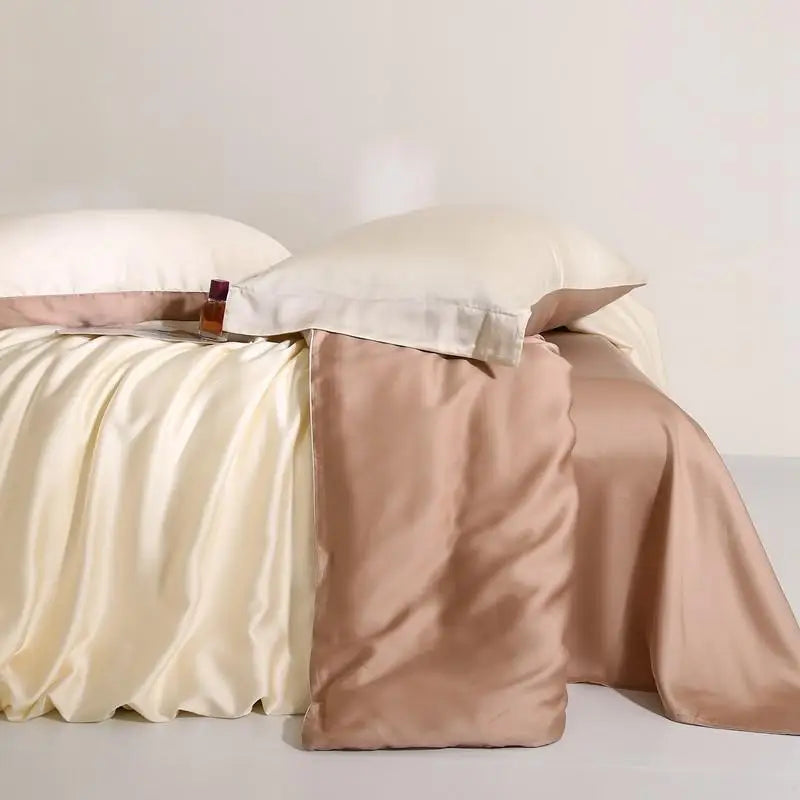 100%Lyocell Derived from Eucalyptus.  Solid Color  Bedding set Duvet cover and  Bed Sheet  with 2 Pillowcases.  Soft , Cooling , Twin /Double /Queen