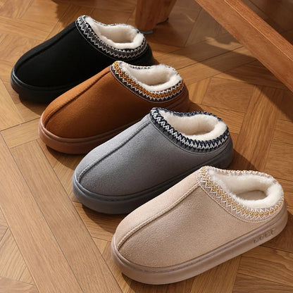 Fluffy Platform Slippers for Women 2025.  Winter Plush and Warm Cotton Shoes.  Comfort , Non Slip, Unisex Home Slippers.