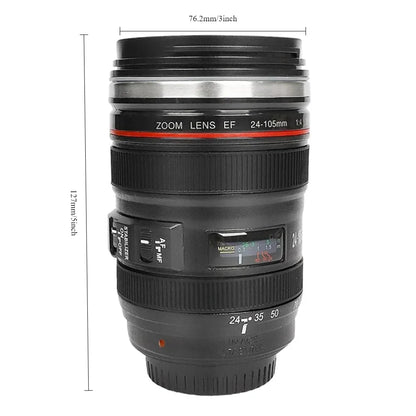 1pc SLR Lens  COFFEE CUP Camera.  Camera Lens Model, Stainless Steel Casual Cup with Lid,  Coffee Mug White/ Black.  Coffee Mug /Creative Gift FOR The photographer IN YOUR FAMILY.  PS:  Its almost FATHERS DAY!!!!!