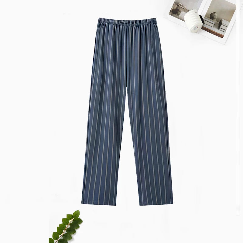Men's Stylish Summer Pajama Pants, Thin, Loose, Breathable,  Air-Conditioned Pants with Elastic Waist