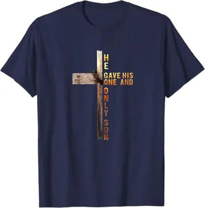 Easter Cross,  He Is Risen, Jesus/ Christian,  Men /Women T-Shirt, Bible verse John 3:16.