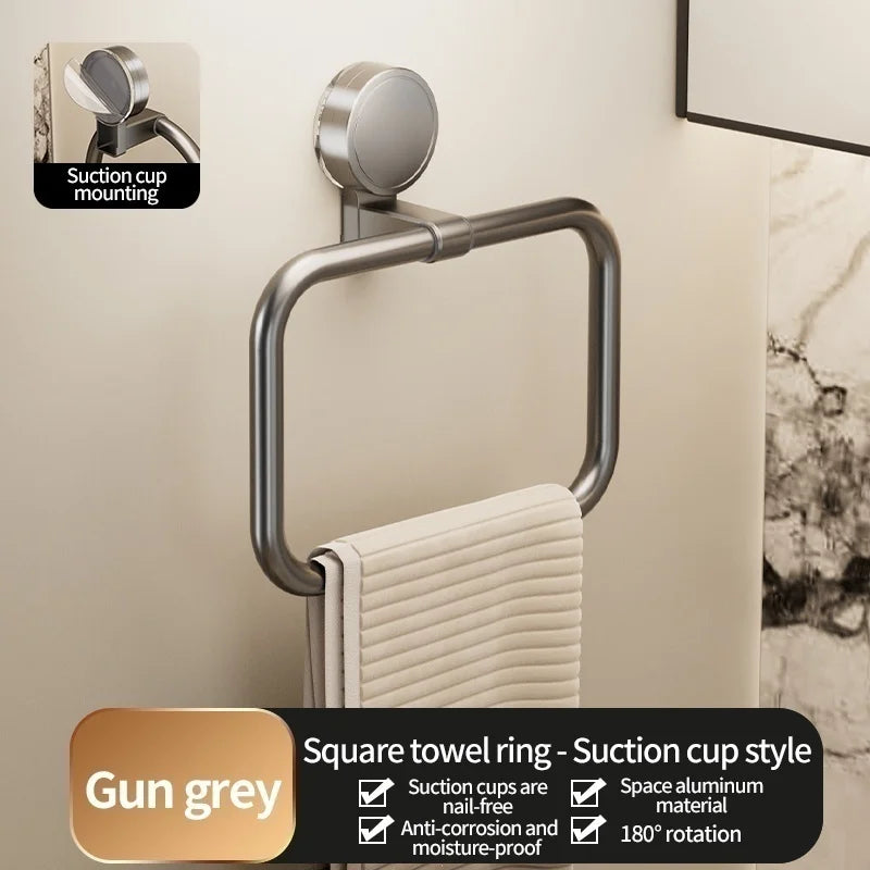 No Need To Drill,  Suction Cup bathroom towel ring,  Kitchen towel rings, toilet wall hanging hand towel ring,