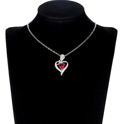 Elegant Style Heart shaped Pendant Necklace.  Hollow Design Mother's Day Gift.