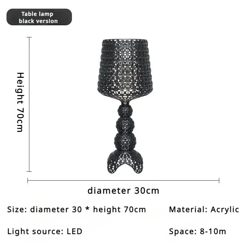 Italian hollow floor lamp acrylic retro atmosphere, wine glass lamp suitable for bedroom sofa