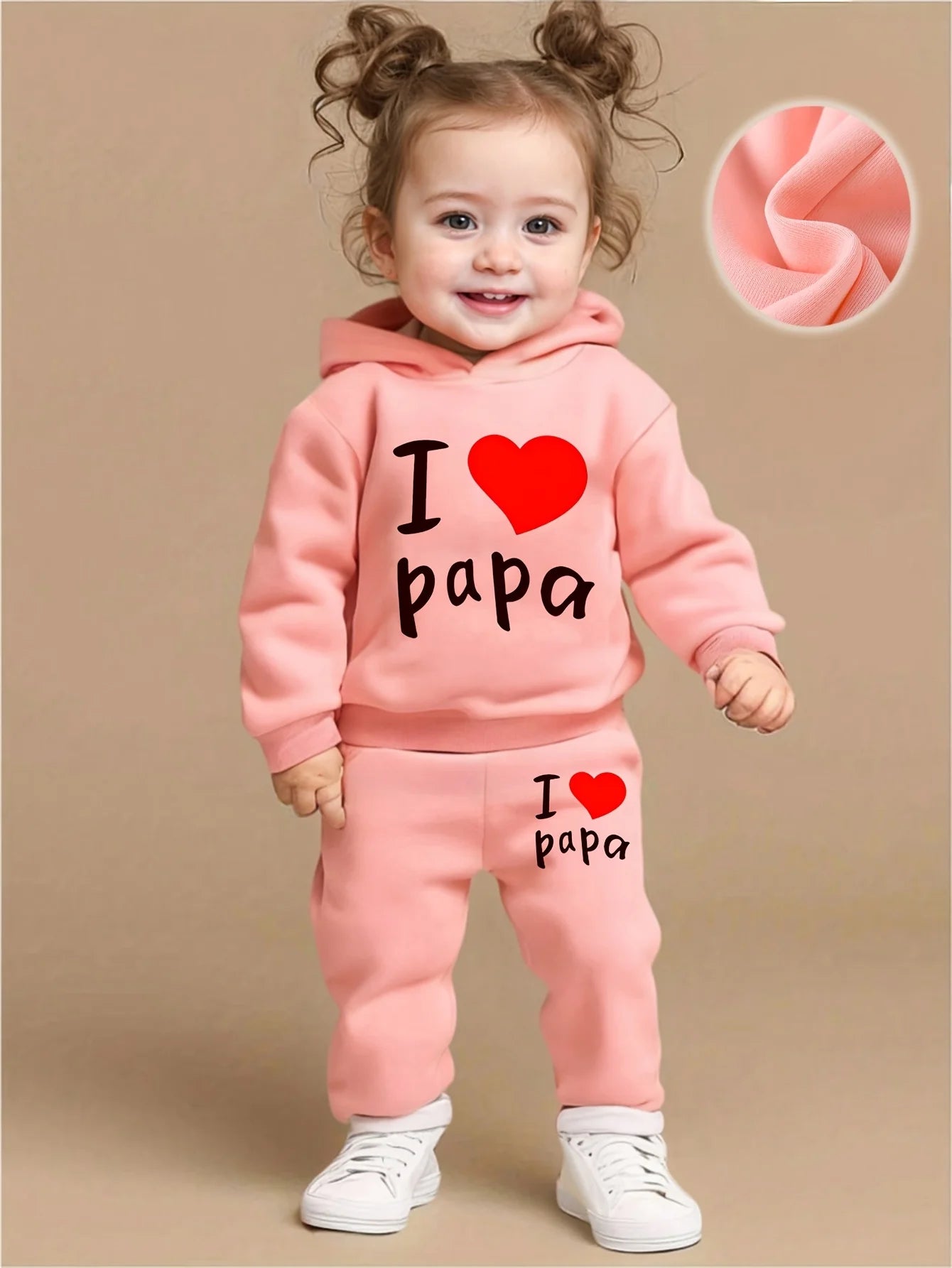 Newborn baby  with Engilsh printing fleece hoodie and sporty casual pants, suitable for outdoor use