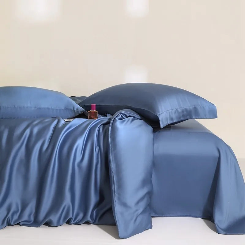 100%Lyocell Derived from Eucalyptus.  Solid Color  Bedding set Duvet cover and  Bed Sheet  with 2 Pillowcases.  Soft , Cooling , Twin /Double /Queen