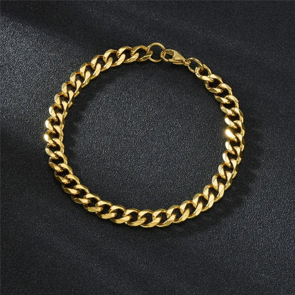 Stainless Steel Curb Cuban Chain Bracelet for Men /Women, Couple, Unisex,  Wrist Jewelry Gift.  Happy Fathers Day.