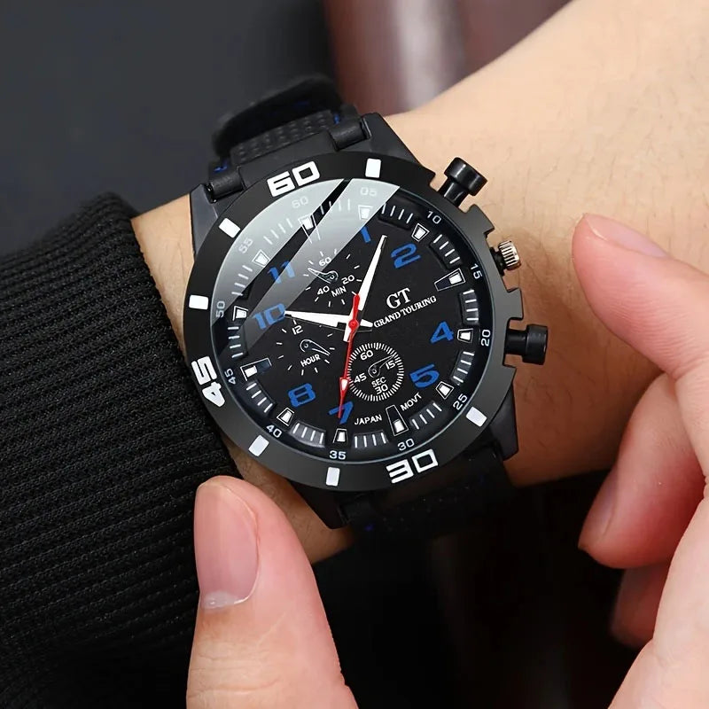 5 pieces of men's quartz watch set, perfect as a FATHERS DAY gift, OR ANY OTHER GIFT for another occasion