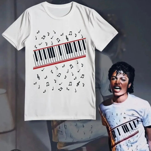 2026 Summer New Michael Jackson Beat It Piano T Shirt, Cotton Unisex Men Women T-Shirt,  Casual Tee Fans Gifts