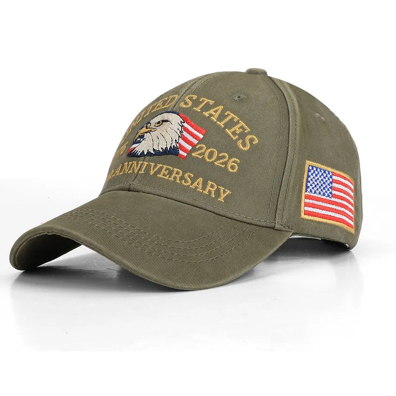 Hot Sale Unisex Baseball Cap for American 250th Anniversary 1776-2026.  Embroidered Hat Cap Eagle Pattern USA Patriotic Hat