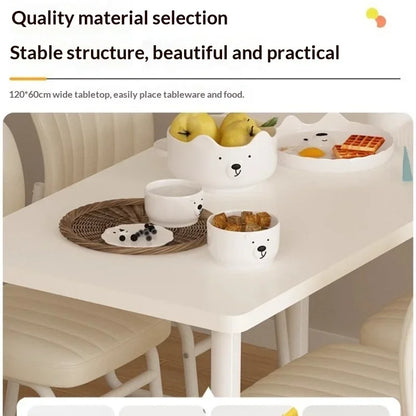 Dinner Table,  Extendable,  Dining Table and Chairs,  European Luxury,   Small Space Foldable Kitchen Dining Room Set  with 4  Chairs