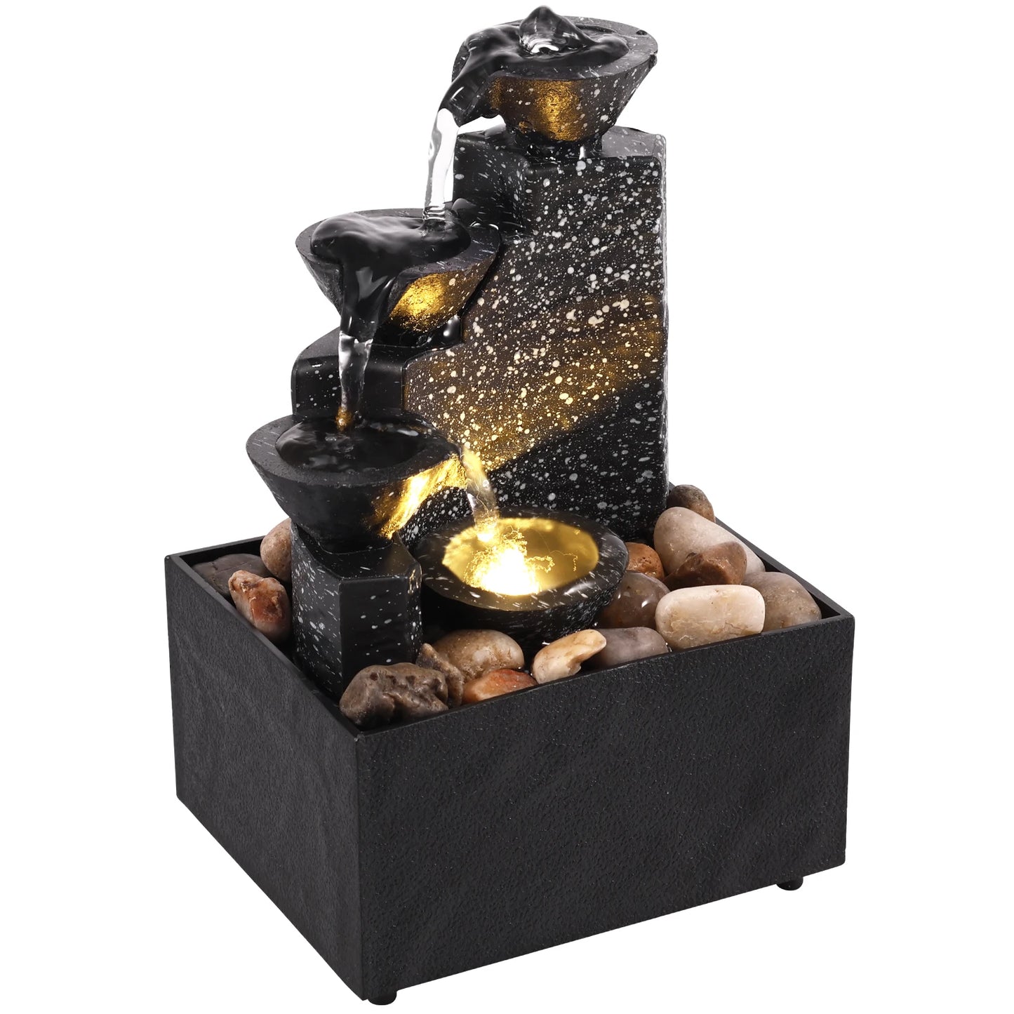 Art waterfall fountain, small  desktop decoration which can be used for living room, family  room, bedroom or study (office)