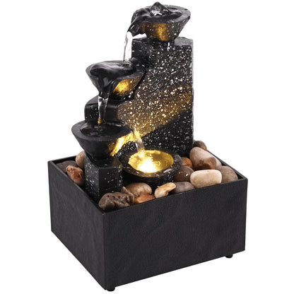 Art waterfall fountain, small  desktop decoration which can be used for living room, family  room, bedroom or study (office)