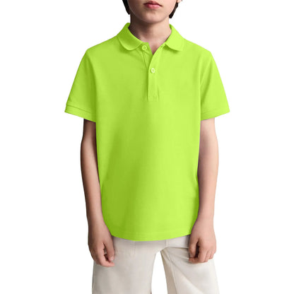 Boys Casual Polo Shirts Short Sleeve Shirt.   School Uniform Shirts For Kids 6-11y.  Great color choices.  All available but...."...time is a'wast'n"