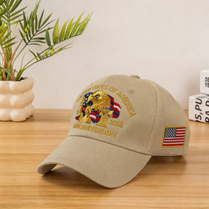 USA 250th Anniversary Baseball Cap 1776-2026.  Embroidered Eagle, American Flag,  Adjustable Dad Hat for Men Women Patriotic Outdoor