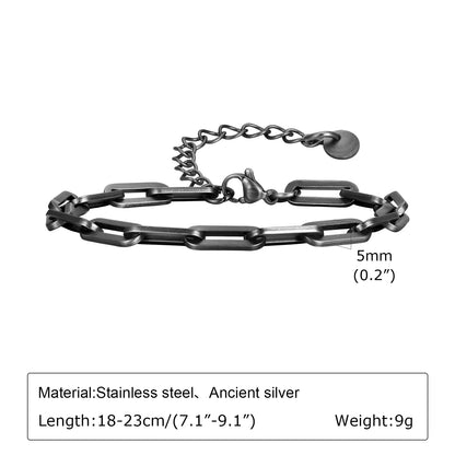 Vintage Chain Bracelets for Men, Boys. Byzantine Stainless Steel Braided Link Wristband,Retro Jewelry for any occasion but PERFECT FATHERS DAY Gift