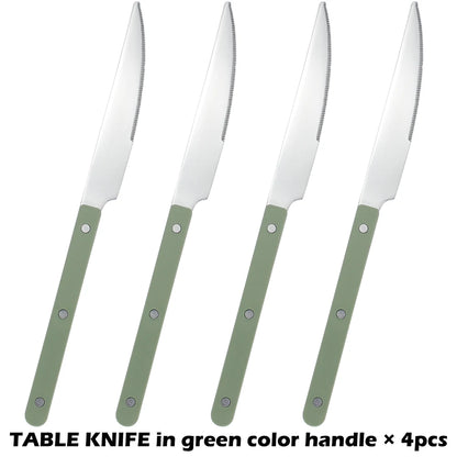 Fashionable Design Top Mirror Polishing Cutlery Sets of Stainless Steel 18/8(304) ABS Handle With Rivets Silverware Set For Kitchen and everday  serving