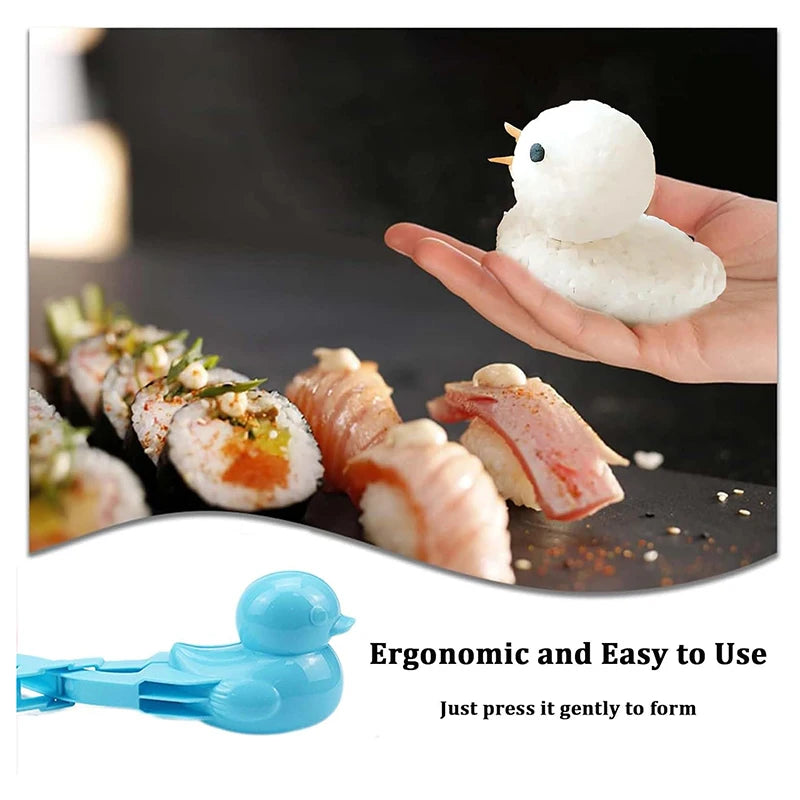 1Pc Duck Rice Mold DIY Snowball Maker Rice Ball Mold With Handle Winter Snow Toys Cute Animal Rice Shaper For Kids And Adults