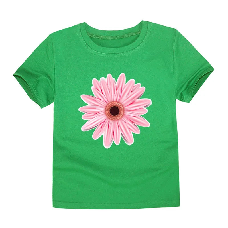 T-shirts with Flower Print for Teenage Girls.