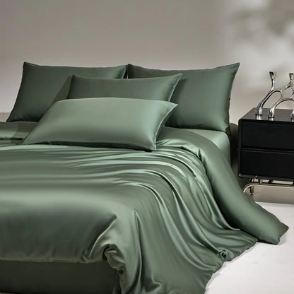 100% Mulberry Silk Bedding Set, Silk Quilt Cover Set,  Flat Sheet /Fitted Sheet,  Pillowcase Single Double King Duvet Cover Gift Box