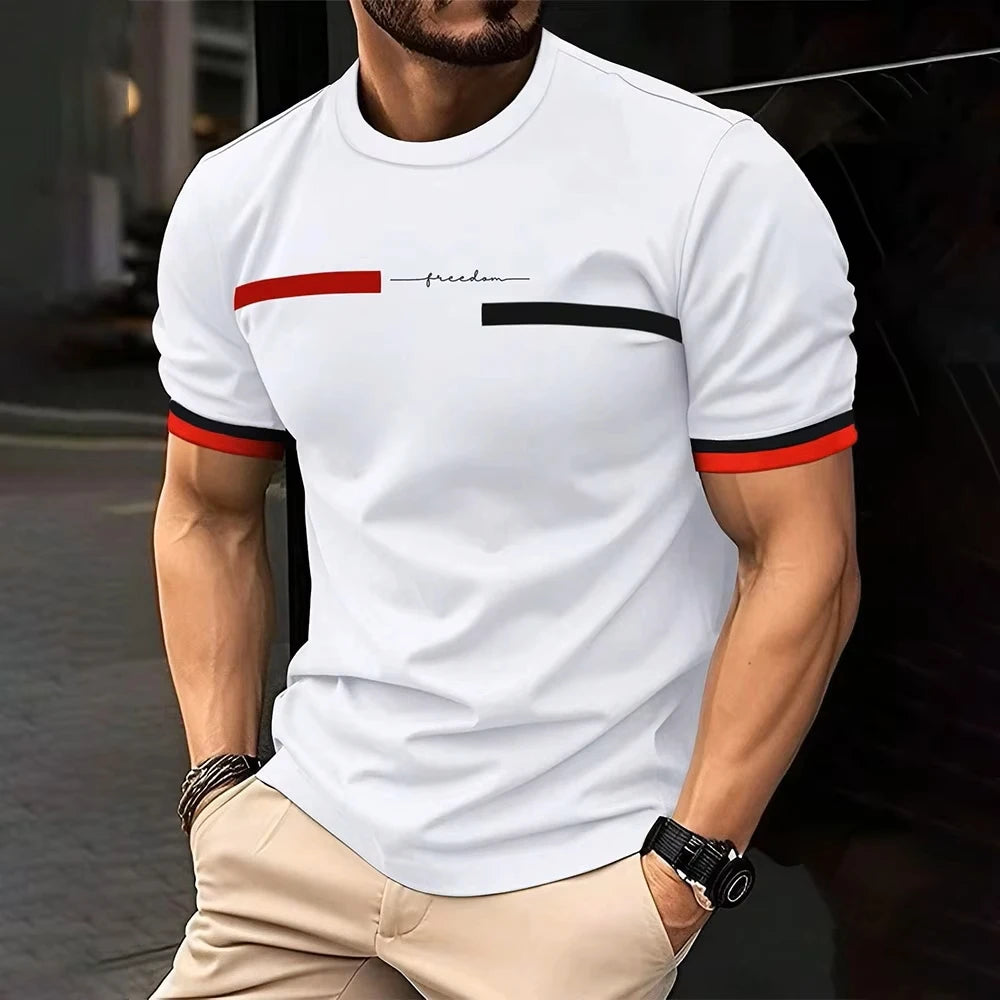 Summer Men's T-shirt Top,  Casual,  Loose Fit , Oversized T-shirt,  PARI Letter Pattern,  Printed Round Neck,  Short Sleeved Many Colors