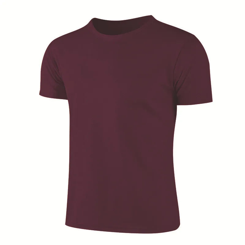 Quick-drying Round Neck Sport T-shirt Gym Jerseys Fitness Shirt Trainer Running T-shirt  for Men,  Breathable Sportswear