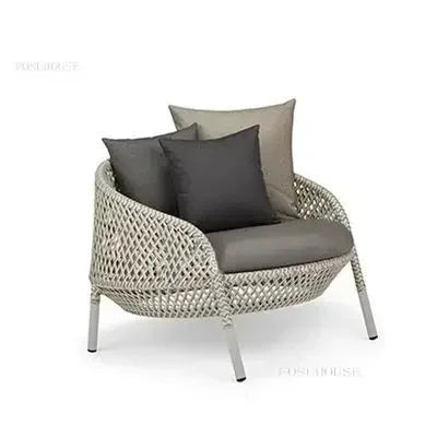 Luxury Rattan Outdoor Garden Sofa/Chair for Courtyard.  Backrest Armchair Sofa Leisure  Rattan Single Sofa /Chair.