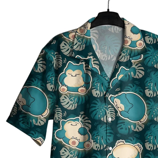 Summer Hot Selling Snorlax Men's Hawaiian Shirt Shorts Set Women Home Casual Loose Fitting Anime Pajamas T-shirt Shorts Set GiftThe 2-pcs are sold separately.  only 5XL shorts are gone.  Everything else is good to go