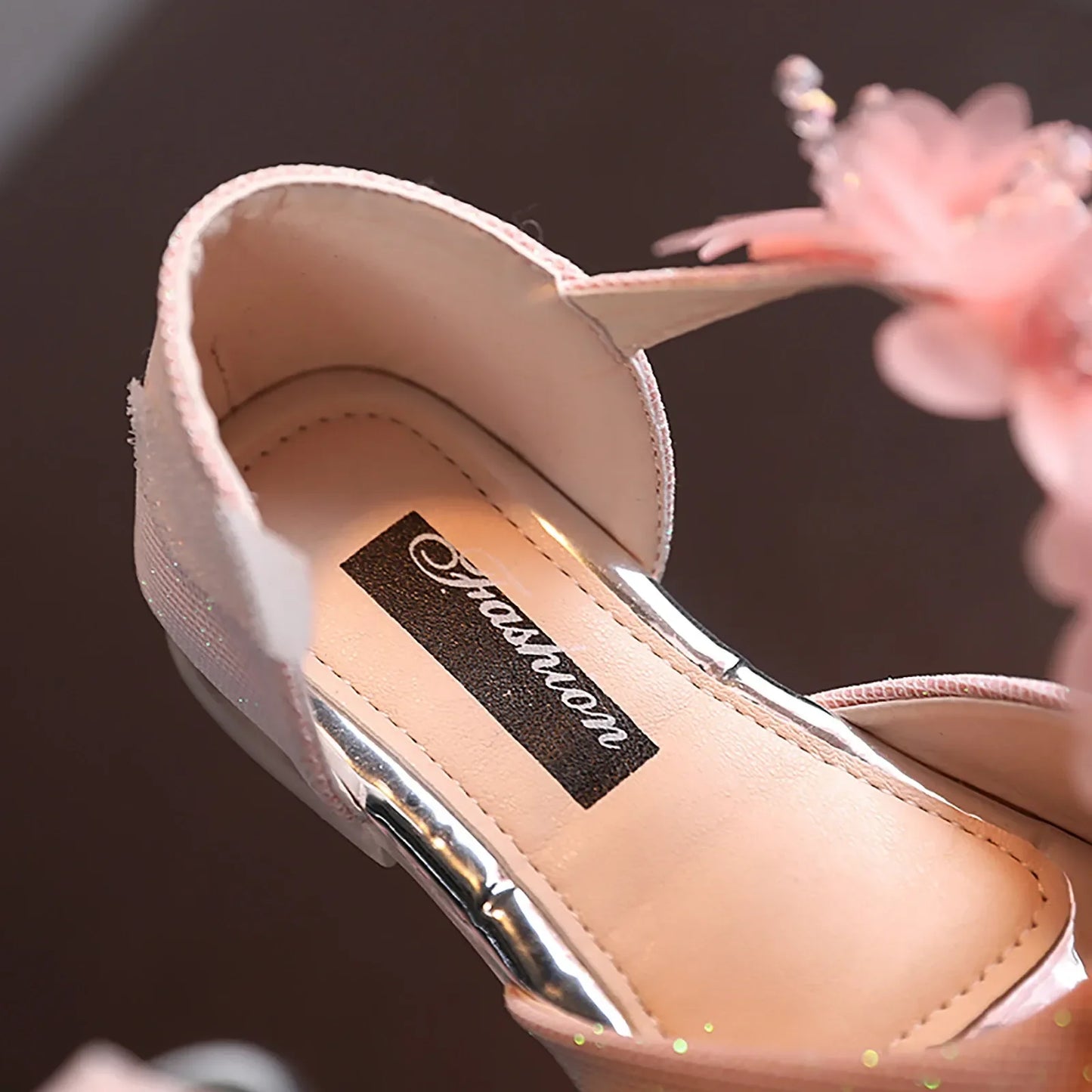 Girls Rhinestone Flower Shoes,  Low Heel,  Wedding, Party Dress Pump, Princess Shoes For Kids /Toddler