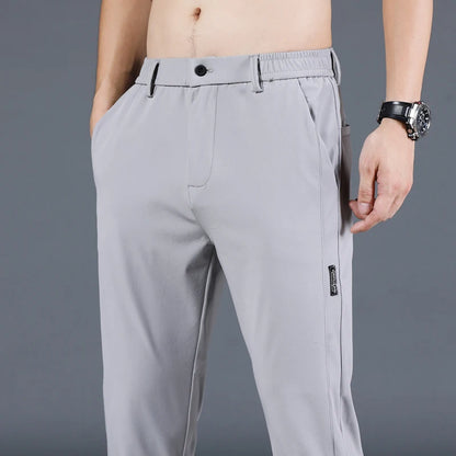 New  summer Thin Ice Silk Stretch Men's Pants,  Casual,  Elastic Waist, Smooth Trouse in  5 Colours