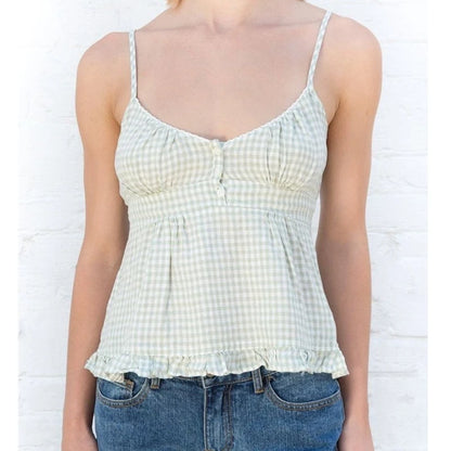 Ruffle Top Buttons Womens Crop Tops, Cute, Short Sleeve Tshirt