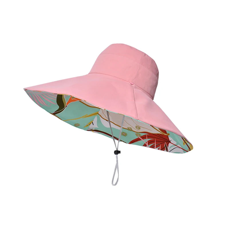 100% Cotton European and American Cross border Women's New Double sided Fisherman Hat  for Summer,  Enlarged brim Sun hat.  4 Styles, all reversible so........$ patterns and 4 contrasting colors. I KNOW Im grabbing a couple!