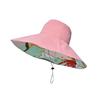 100% Cotton European and American Cross border Women's New Double sided Fisherman Hat  for Summer,  Enlarged brim Sun hat.  4 Styles, all reversible so........$ patterns and 4 contrasting colors. I KNOW Im grabbing a couple!
