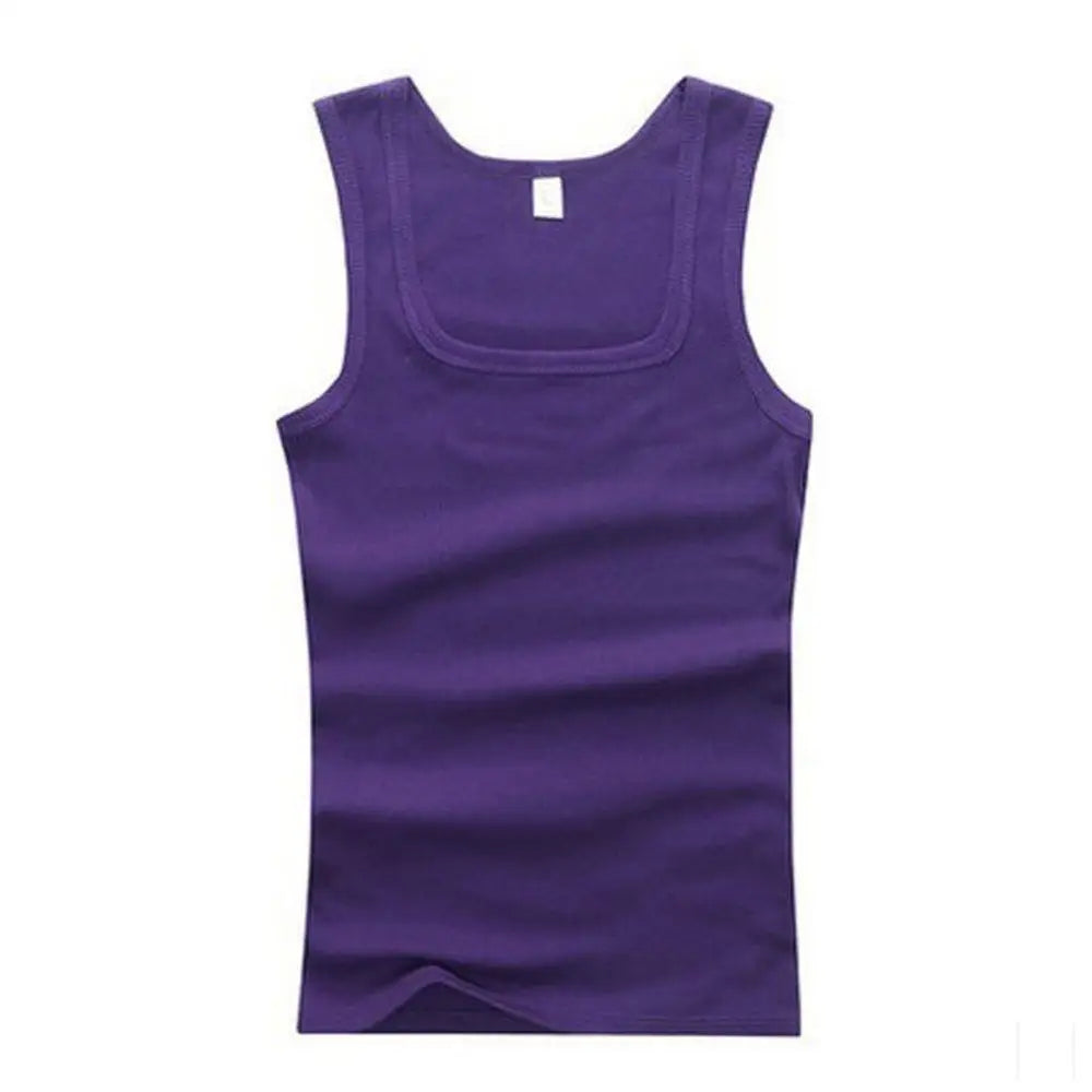 Sale Men's Sleeveless Breathable Fitness Vest,  Basic Elastic Tank Top , Men's Cotton Bodybuilding T-shirt,  Classic Colors,