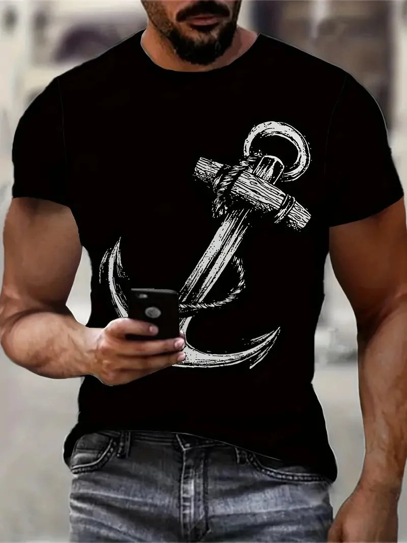 Summer fashion for  men.   Colorful,  geometric print pattern, leisure,  loose, street fitness,  high quality leisure men's T-shirt.  Nice FATHERS DAY choice!!!